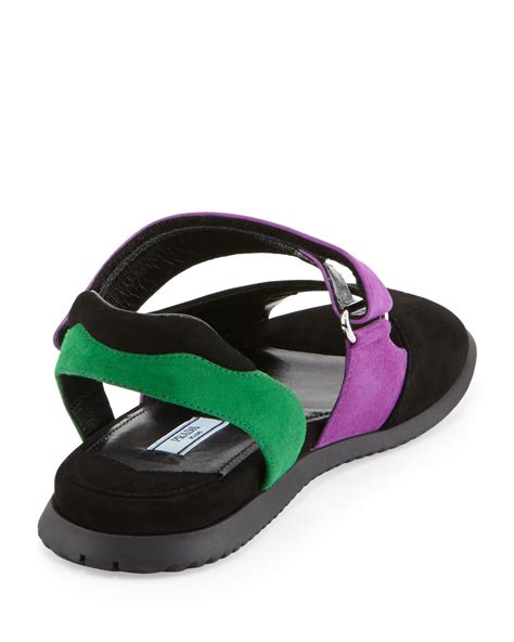 prada asymmetrical flat 41|prada flat leather sandals.